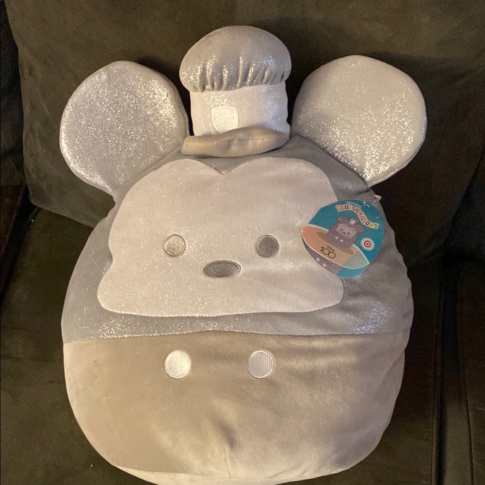 Disney Gray Mickey Mouse Plush Pillow